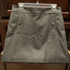 Ann Taylor Loft Charcoal Button Front Skirt